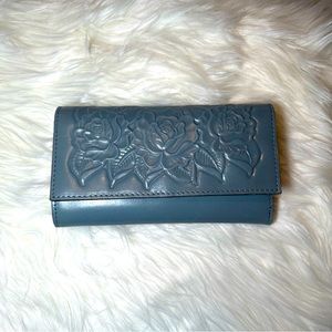 PATRICIA NASH SAFFLOWER BLUE WALLET